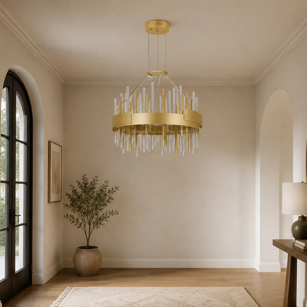 Millipede Integrated LED 20in Satin Gold Chandelier
