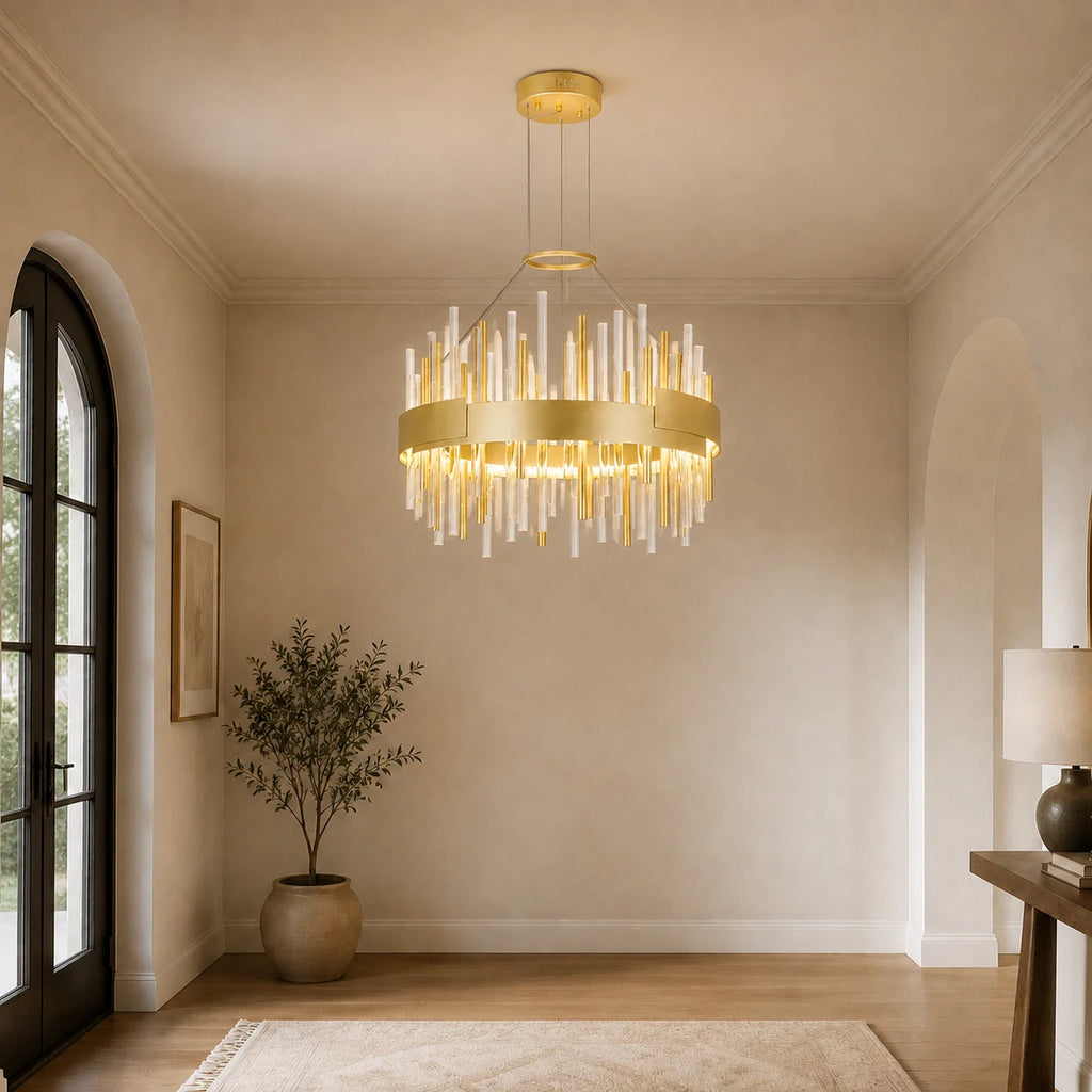 Millipede Integrated LED 20in Satin Gold Chandelier