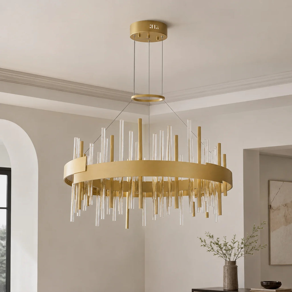 Millipede Integrated LED 26in Satin Gold Chandelier