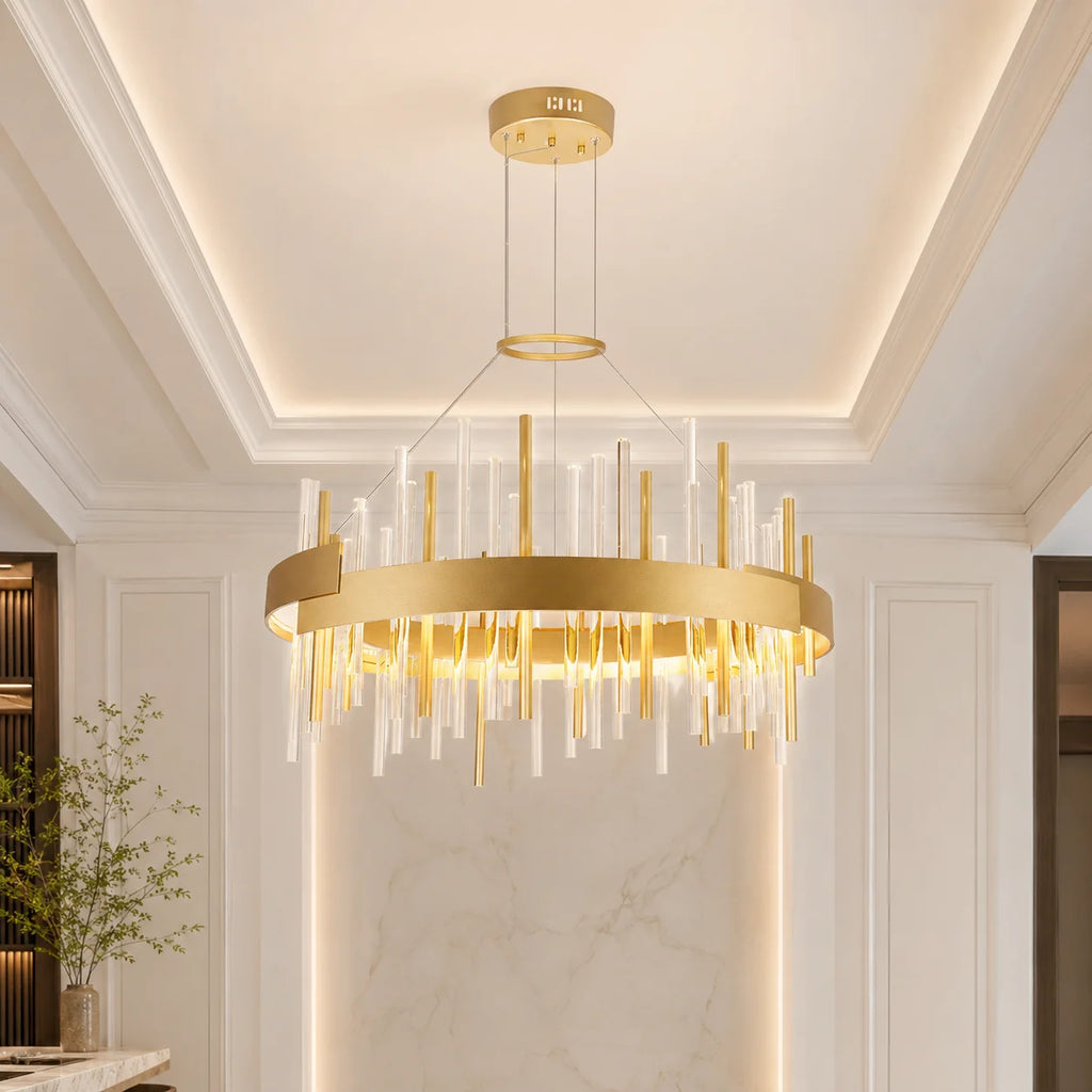 Millipede Integrated LED 26in Satin Gold Chandelier