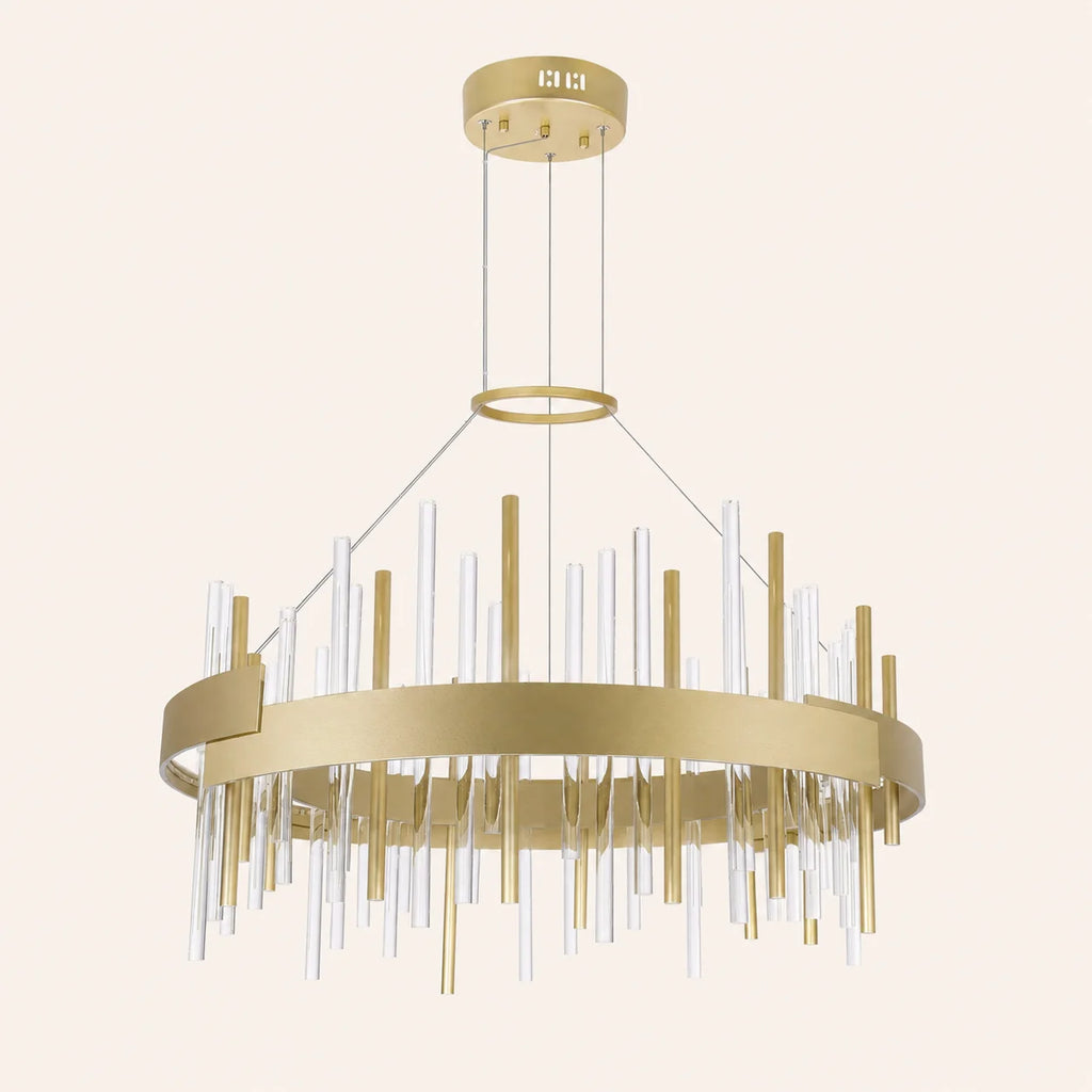 Millipede Integrated LED 26in Satin Gold Chandelier