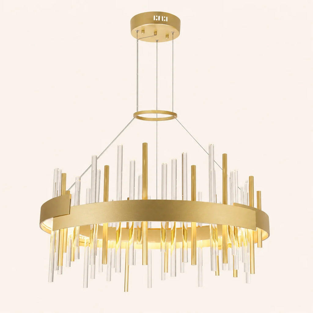 Millipede Integrated LED 26in Satin Gold Chandelier