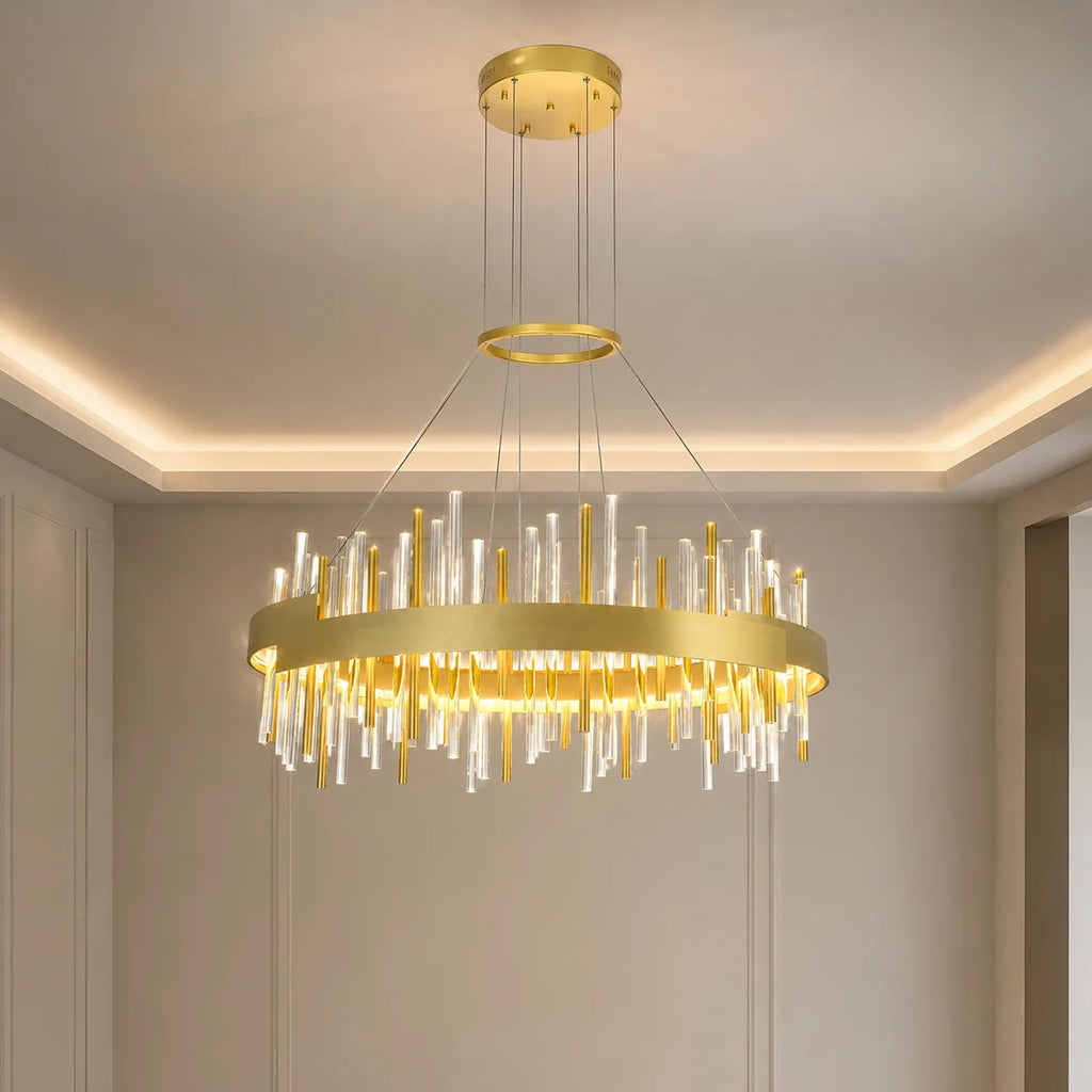 Millipede Integrated LED 32in Satin Gold Chandelier