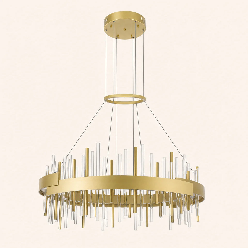 Millipede Integrated LED 32in Satin Gold Chandelier