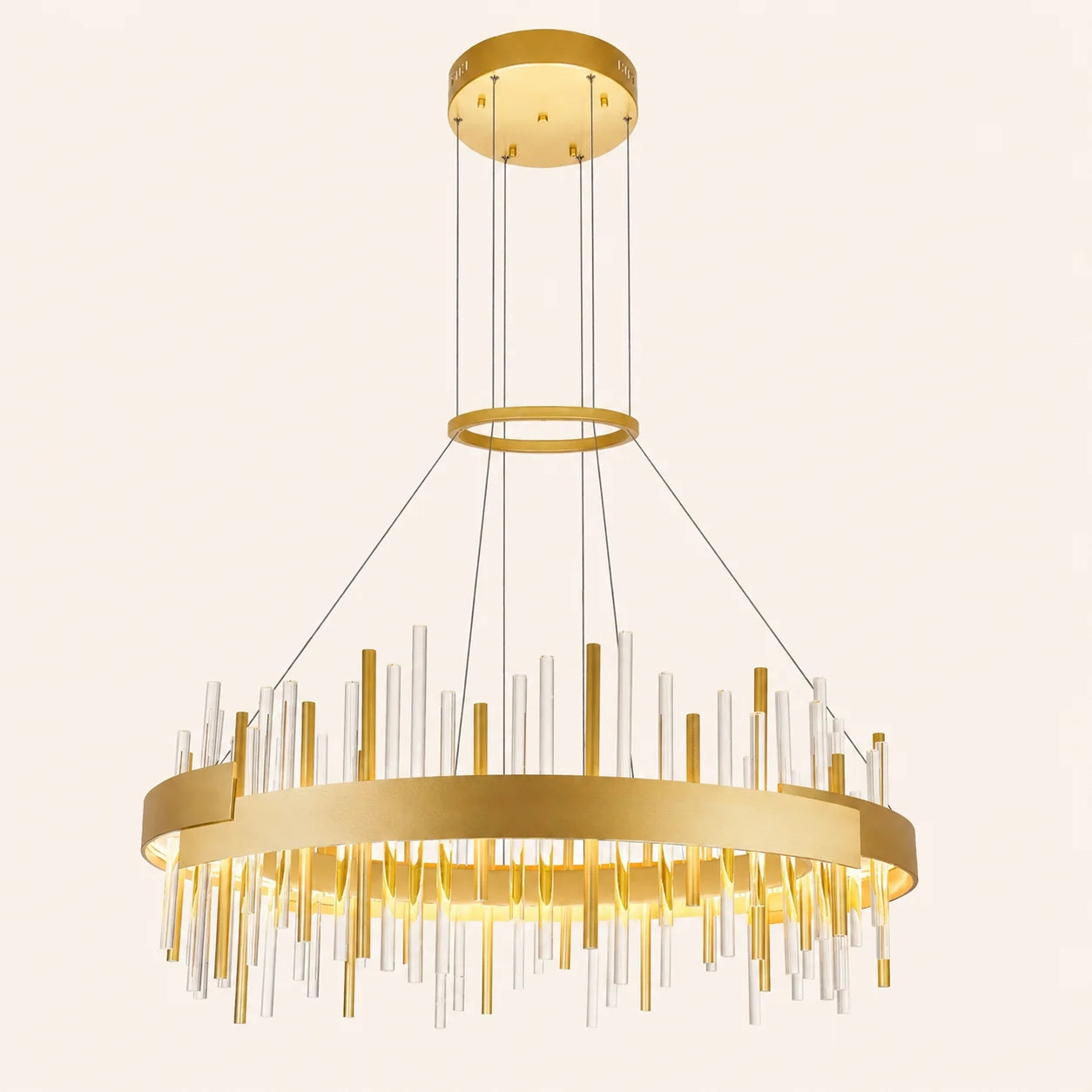 Millipede Integrated LED 32in Satin Gold Chandelier