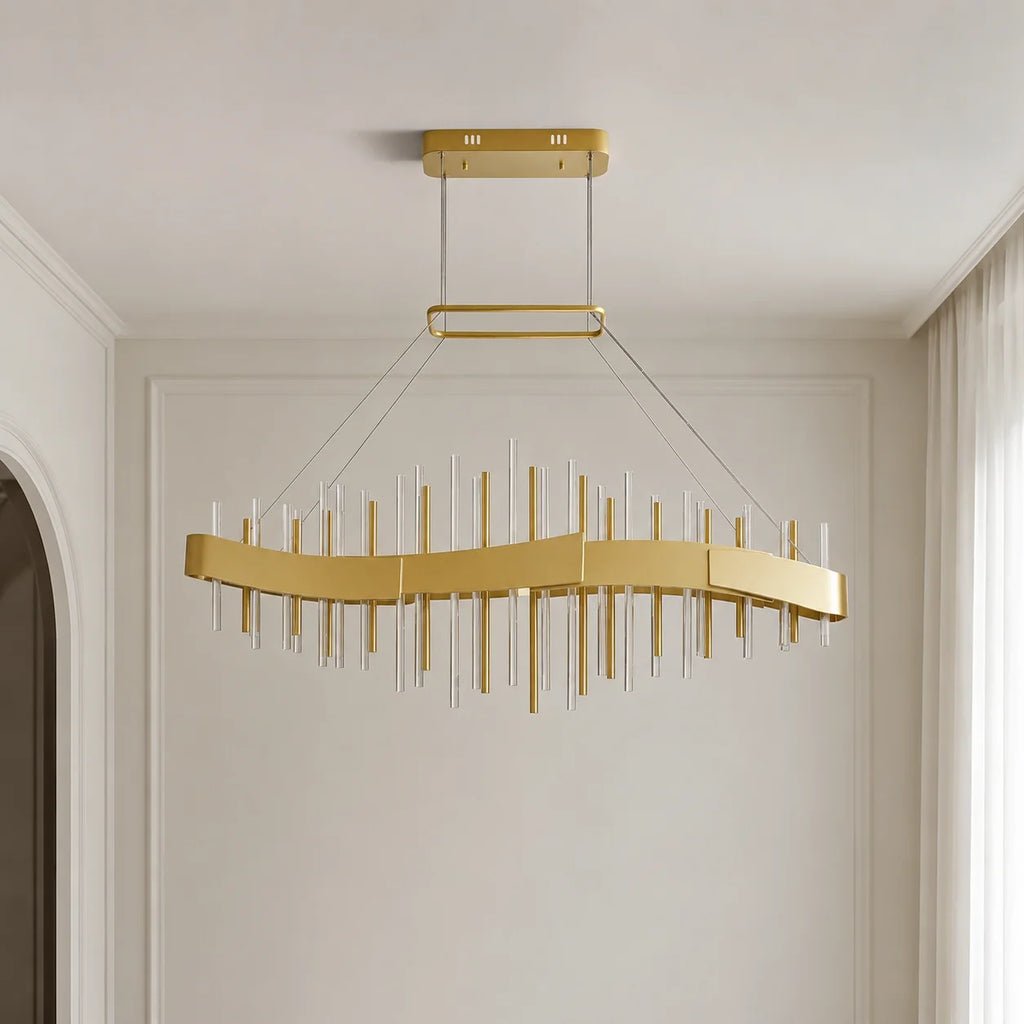 Millipede Integrated LED 40in Satin Gold Chandelier