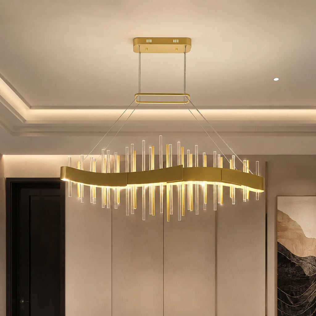 Millipede Integrated LED 40in Satin Gold Chandelier