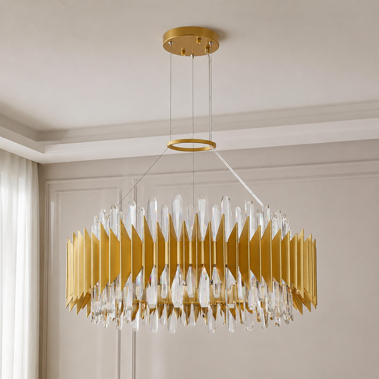 Cityscape 18 Light 28in Satin Gold Chandelier