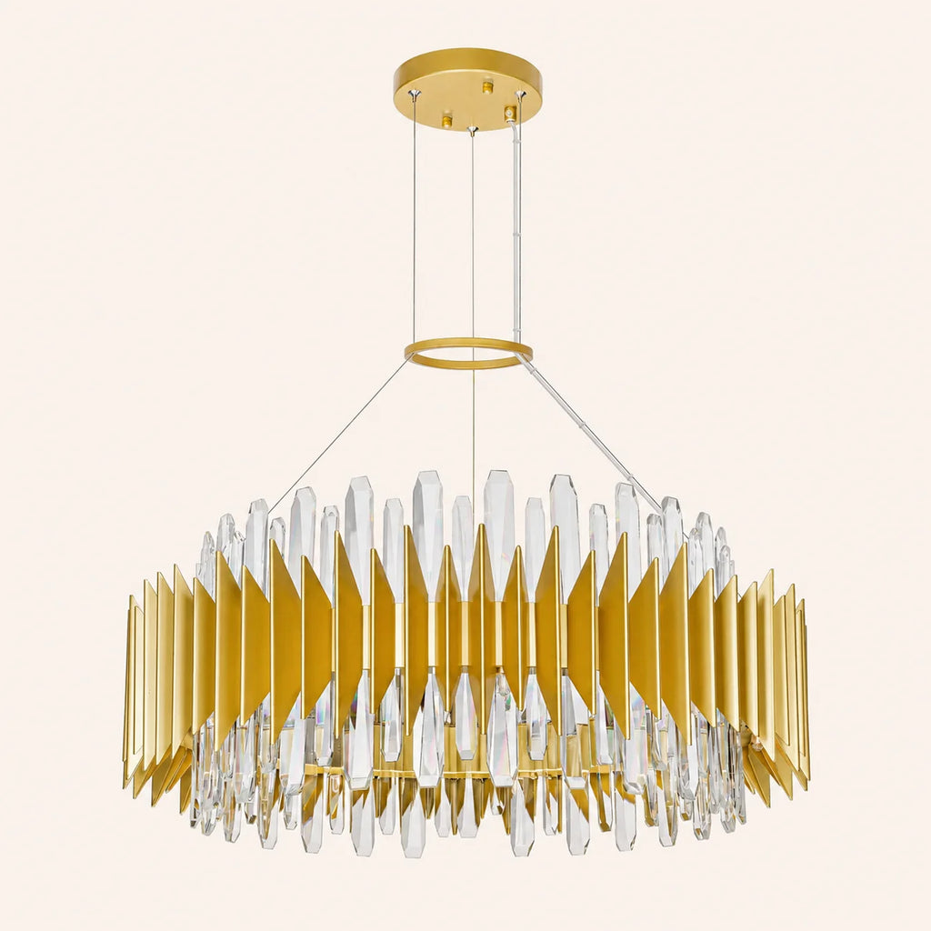 Cityscape 18 Light 28in Satin Gold Chandelier