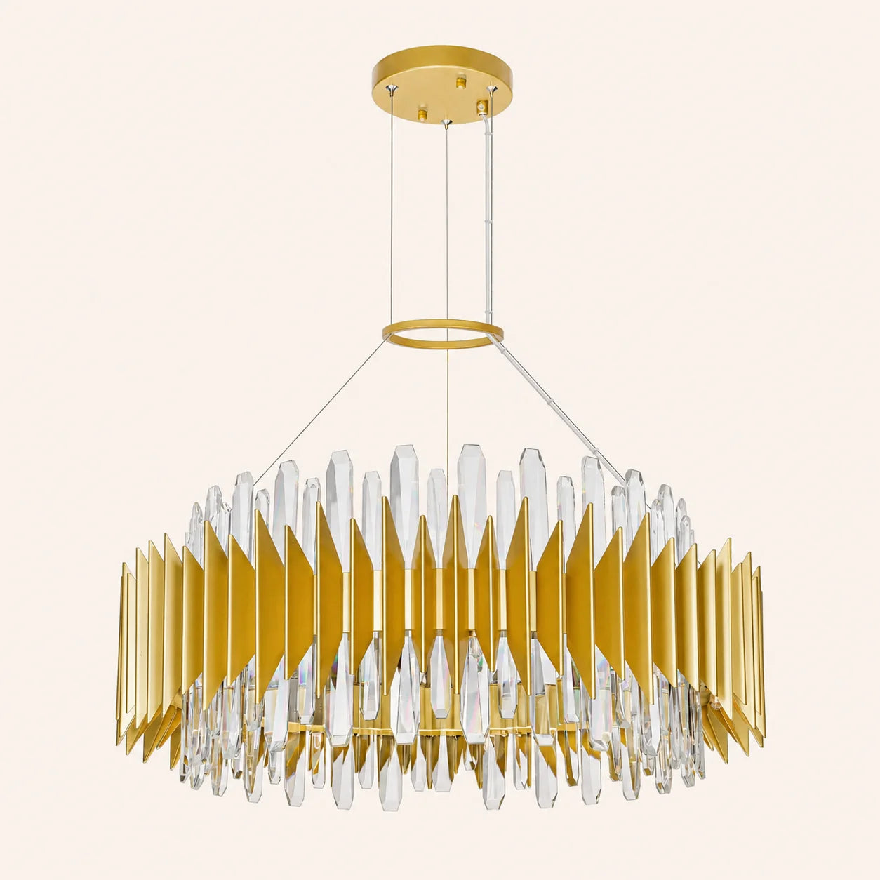 Cityscape 18 Light 28in Satin Gold Chandelier