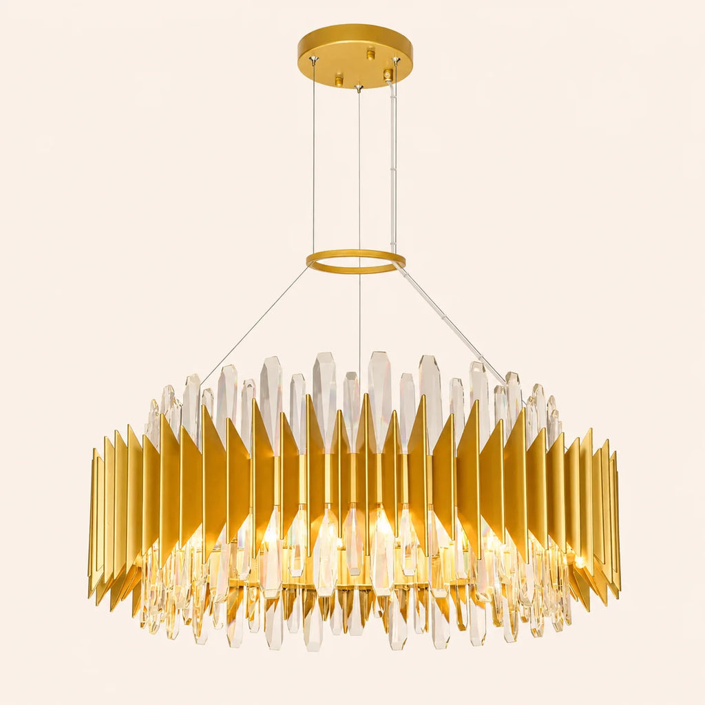 Cityscape 18 Light 28in Satin Gold Chandelier