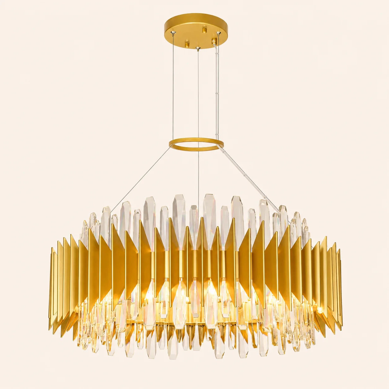 Cityscape 18 Light 28in Satin Gold Chandelier