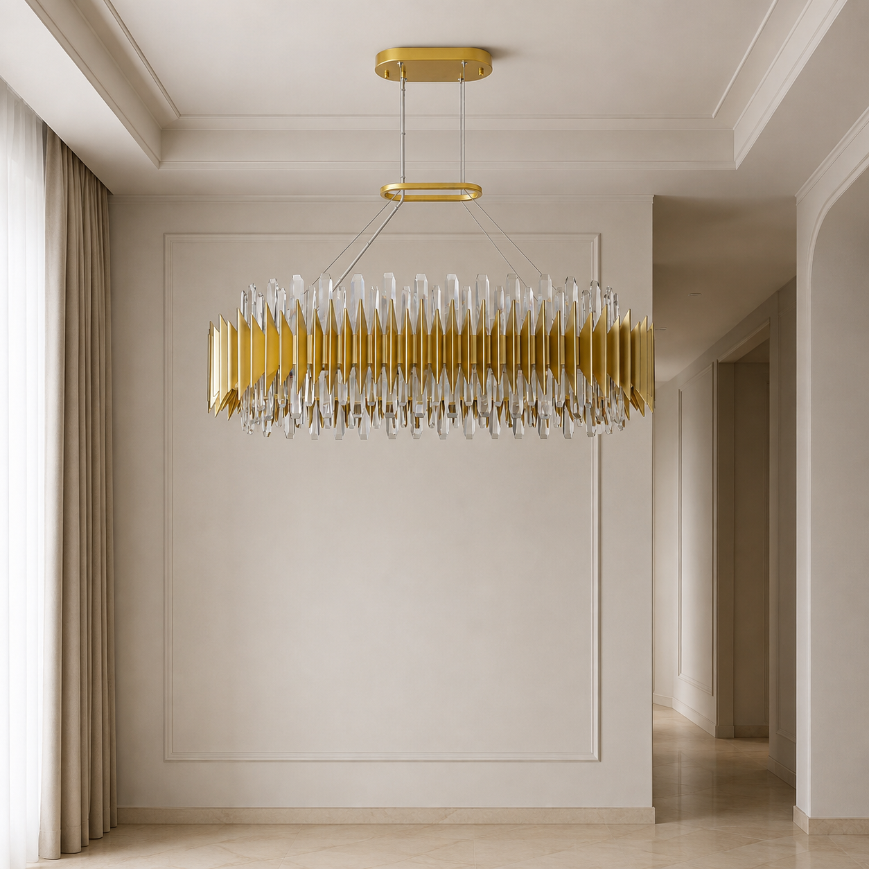 Cityscape 20 Light 39in Satin Gold Chandelier