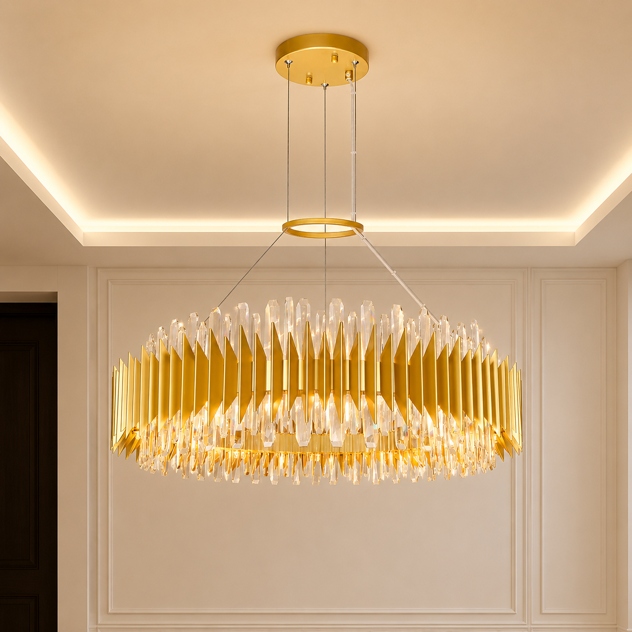 Cityscape 24 Light 39in Satin Gold Chandelier