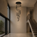 Flute Integrated LED 54in Black Chandelier