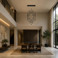 Flute Integrated LED 32in Black Chandelier