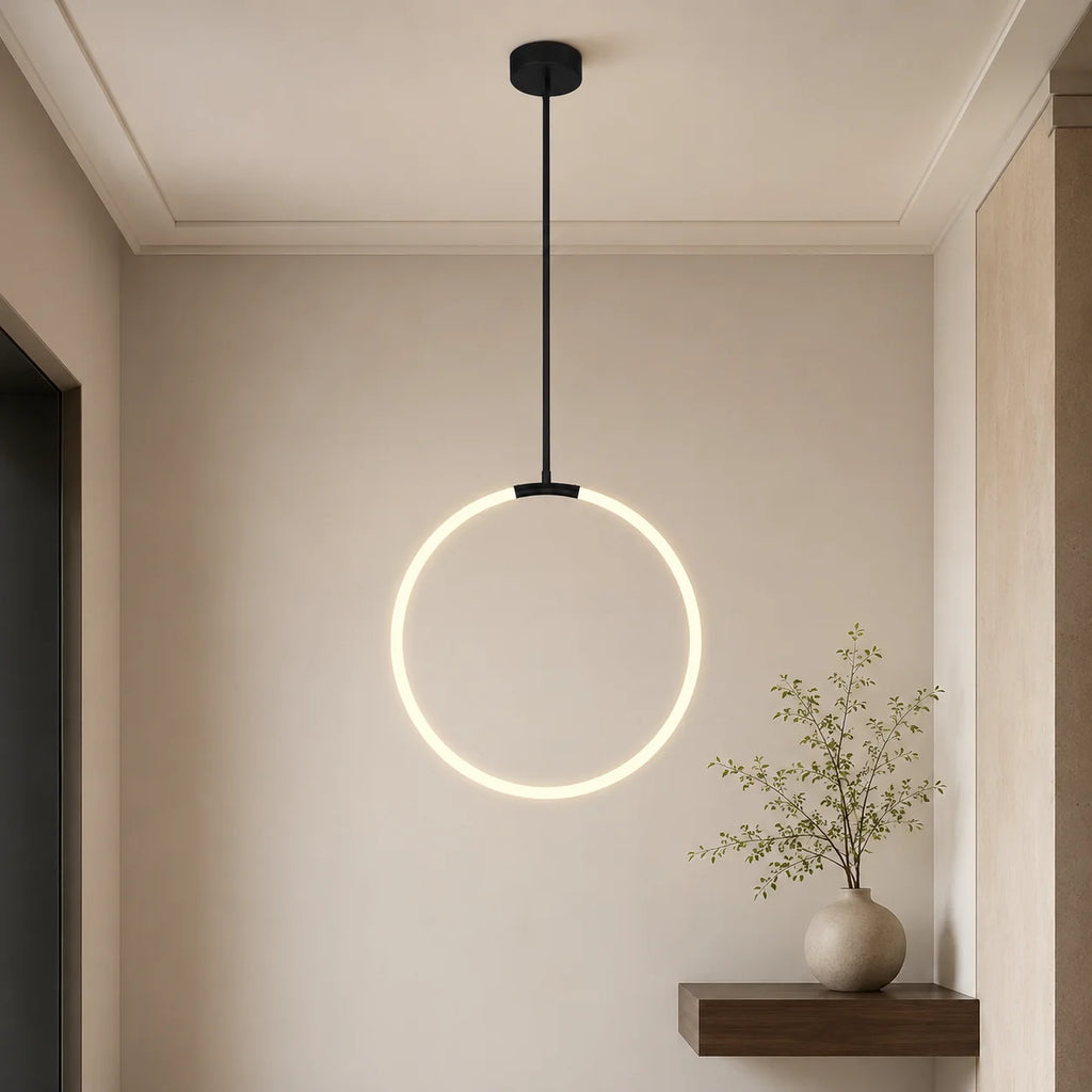 Hoops Integrated LED 24in Black Chandelier