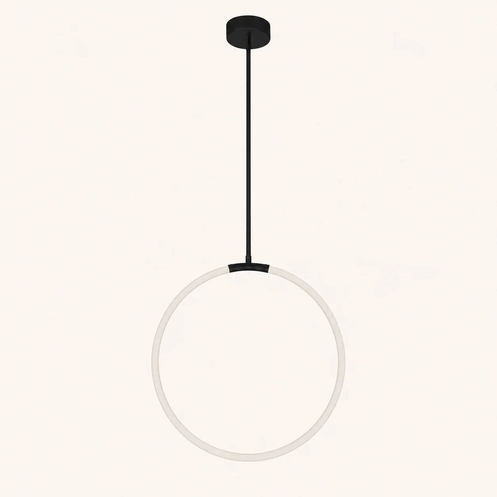 Hoops Integrated LED 24in Black Chandelier