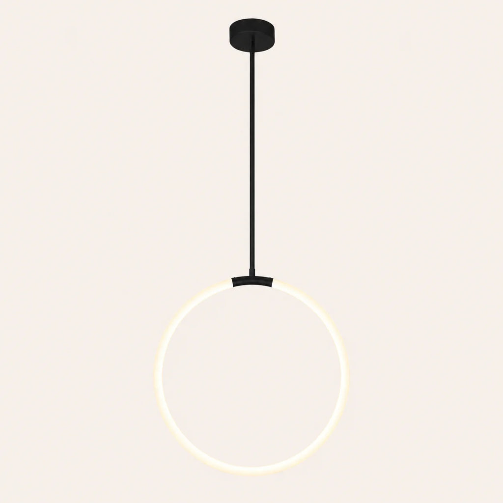 Hoops Integrated LED 24in Black Chandelier