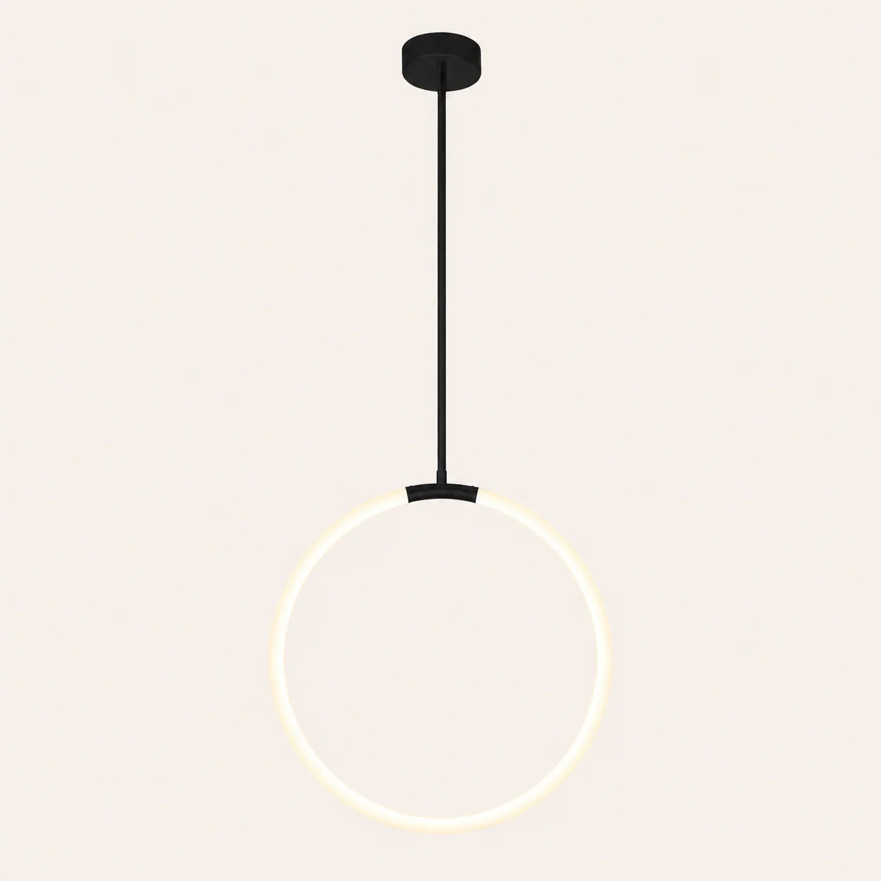 Hoops Integrated LED 24in Black Chandelier