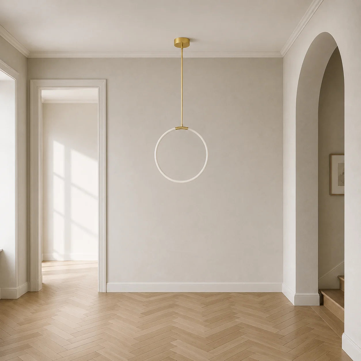 Hoops Integrated LED 24in Satin Gold Chandelier