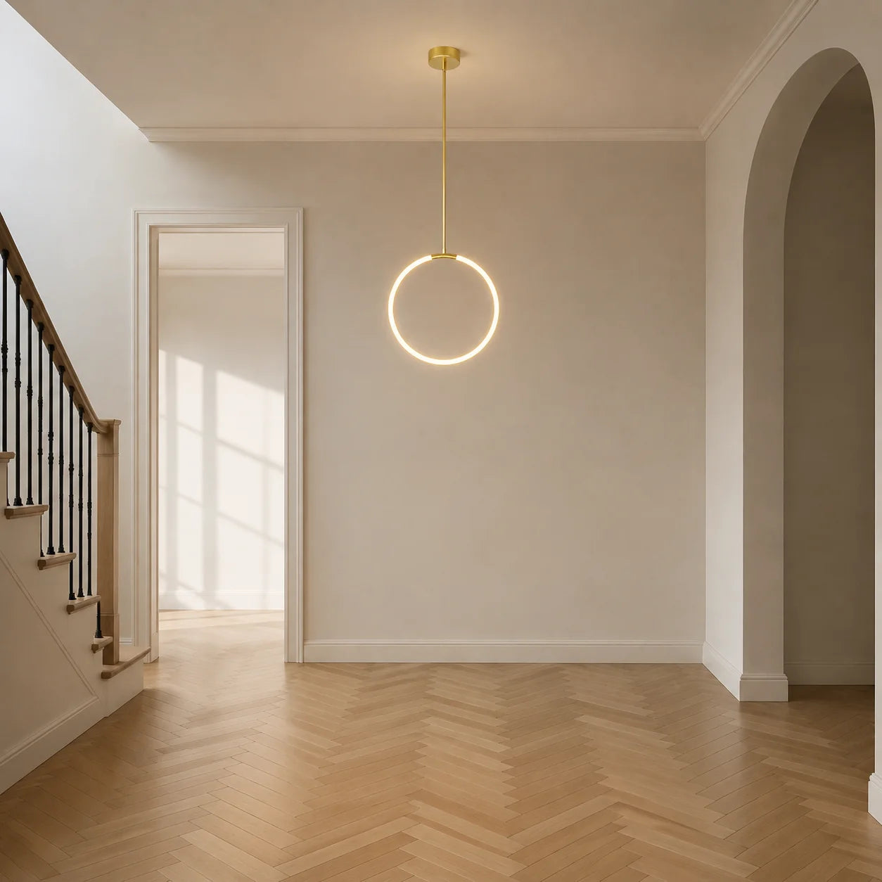 Hoops Integrated LED 24in Satin Gold Chandelier