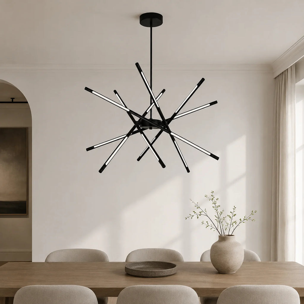 Oskil Integrated LED 31in Black Chandelier
