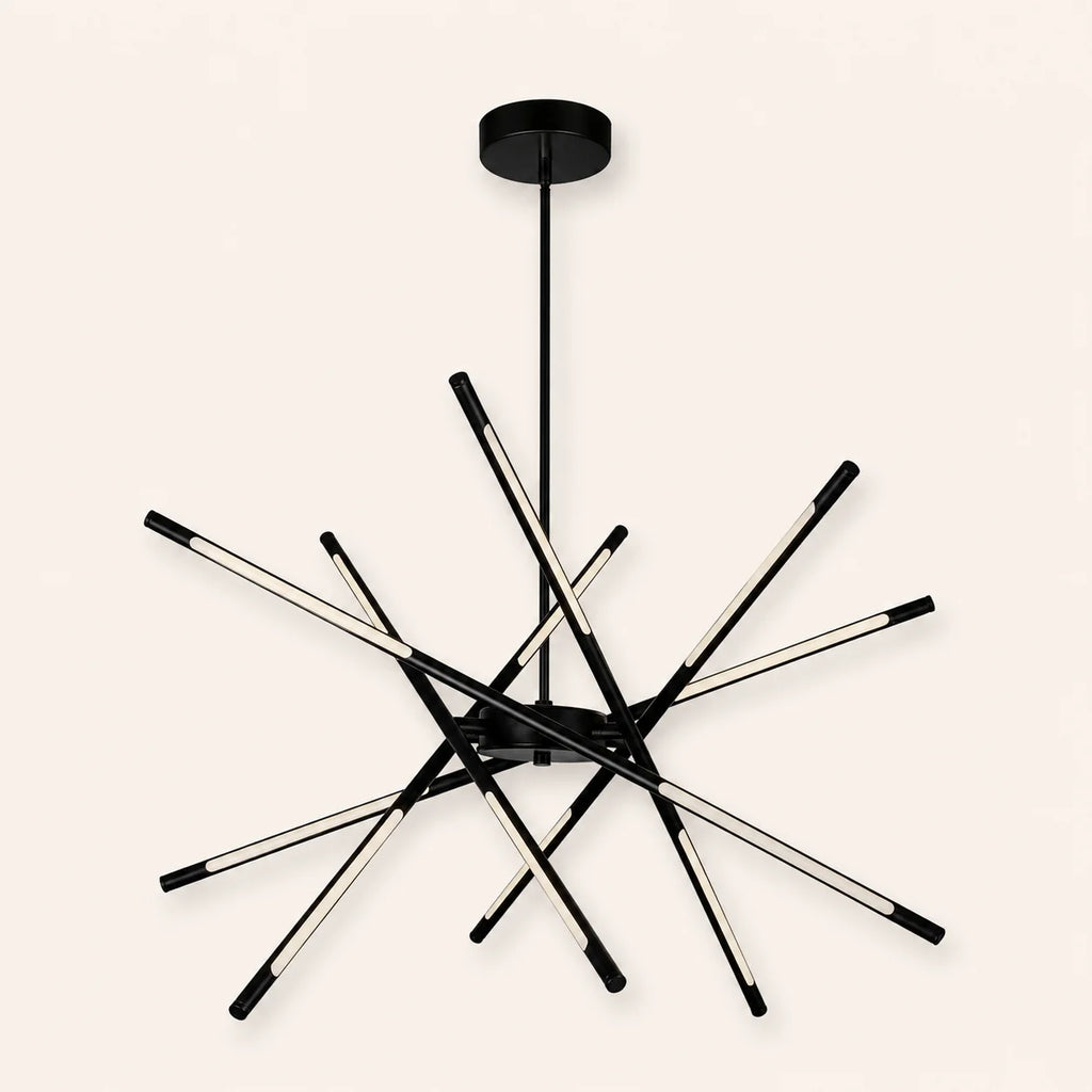 Oskil Integrated LED 31in Black Chandelier