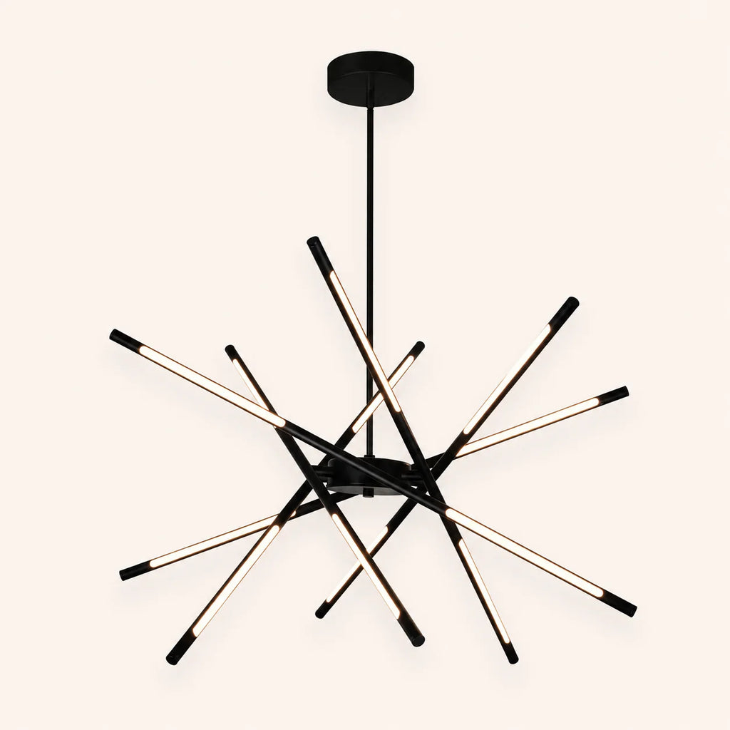 Oskil Integrated LED 31in Black Chandelier