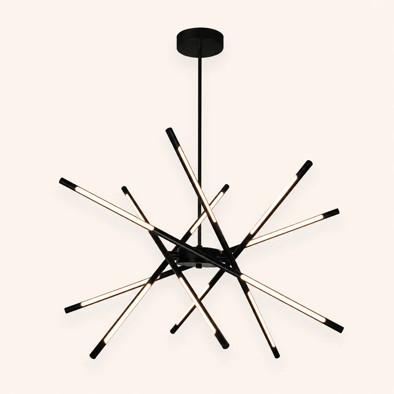 Oskil Integrated LED 31in Black Chandelier