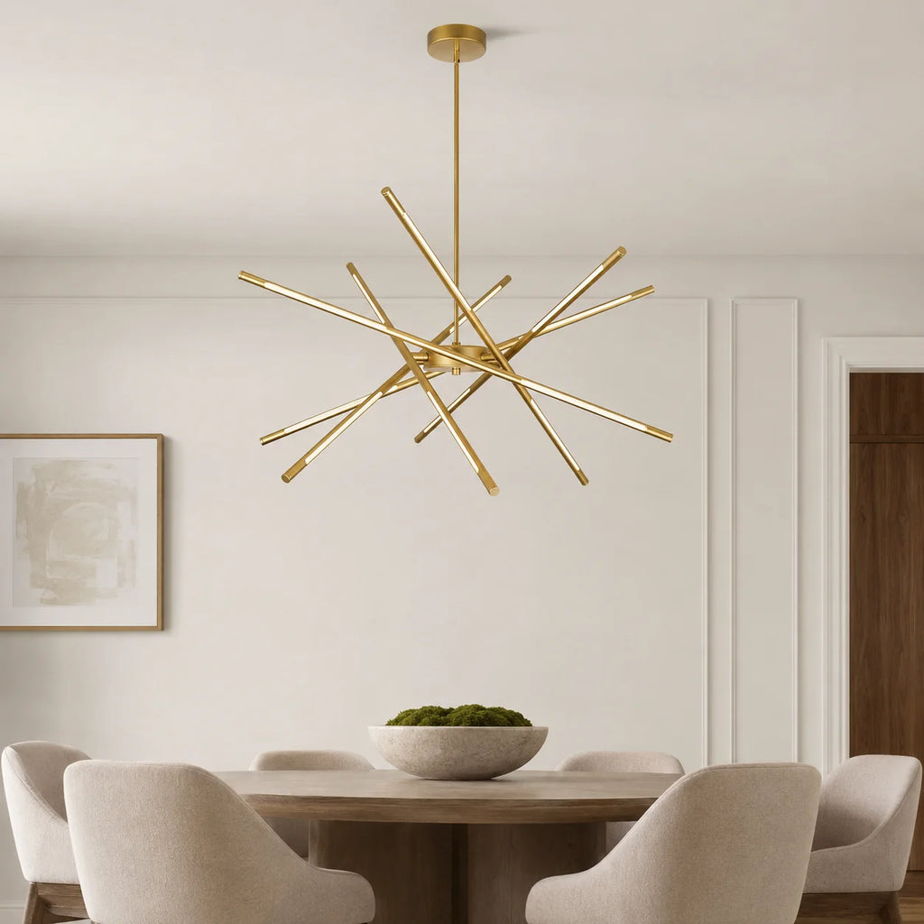 Oskil Integrated LED 31in Satin Gold Chandelier