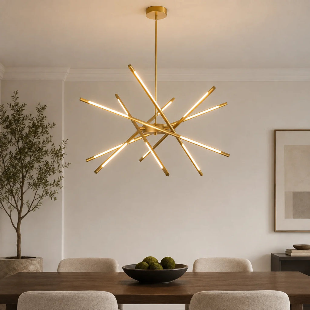 Oskil Integrated LED 31in Satin Gold Chandelier