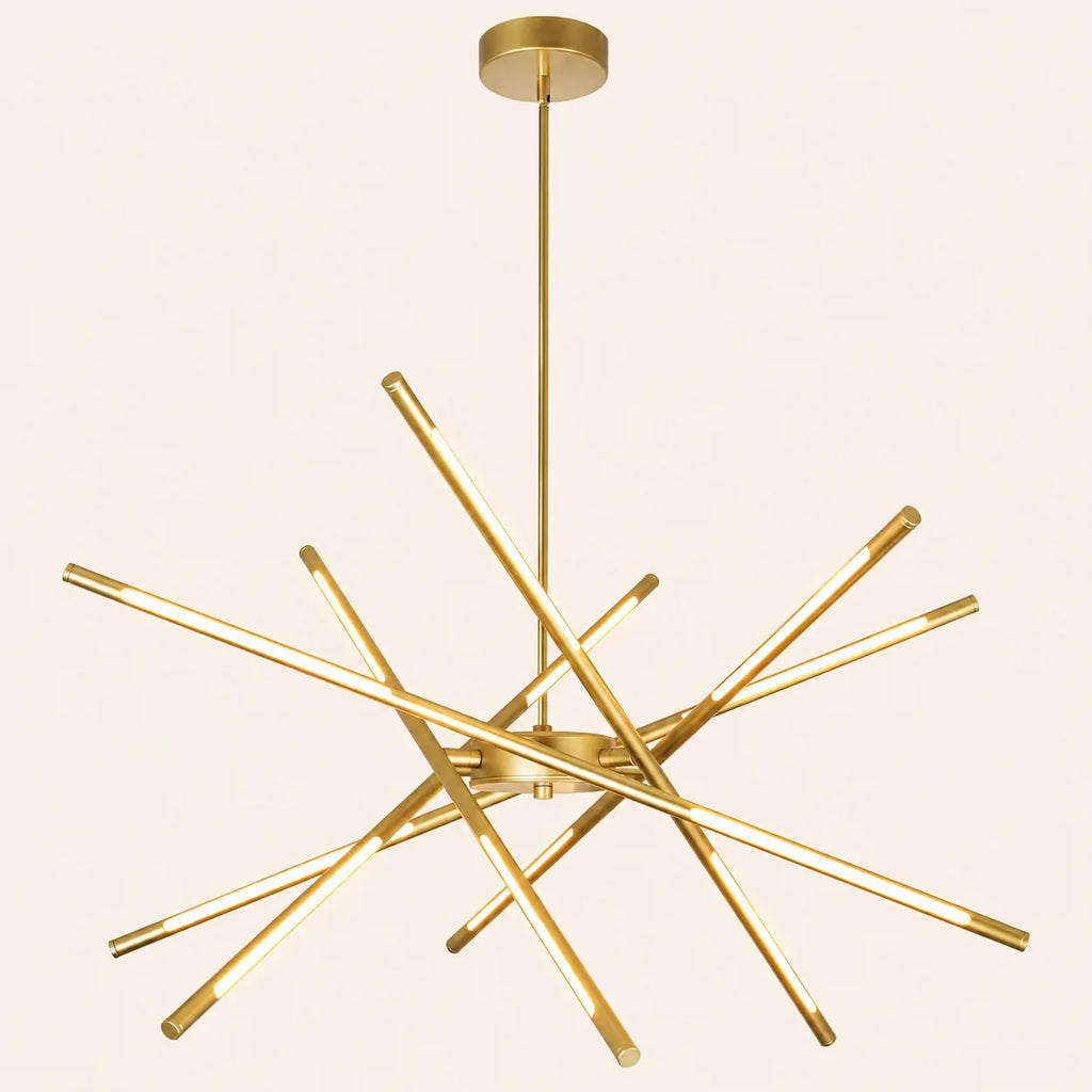 Oskil Integrated LED 31in Satin Gold Chandelier