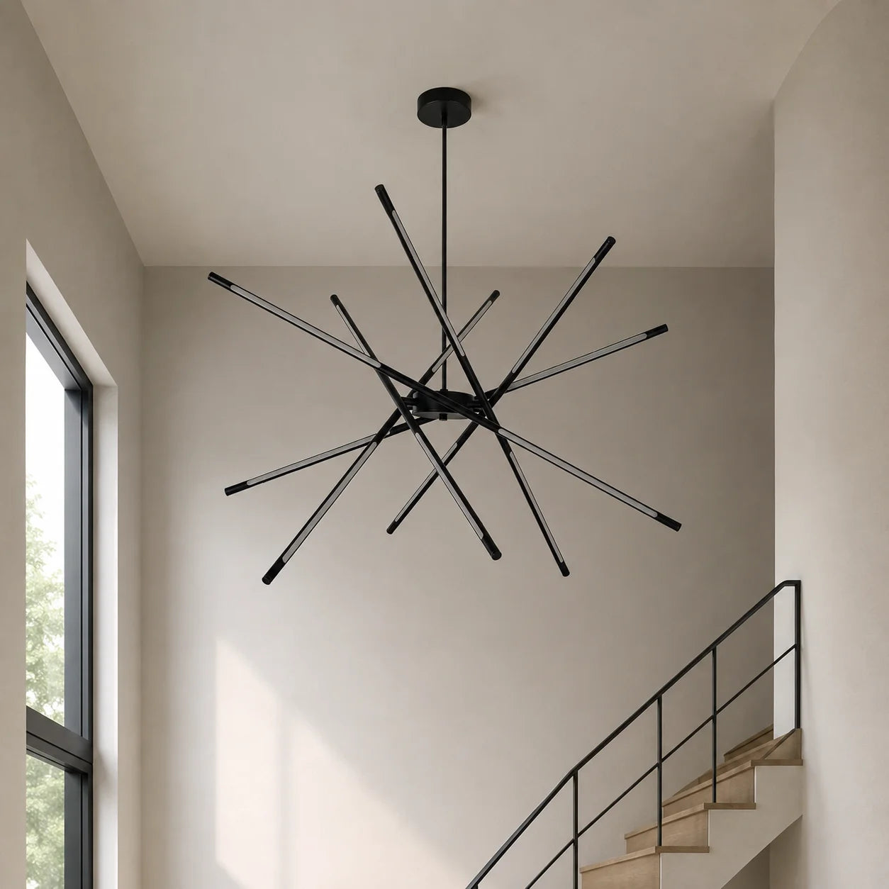 Oskil Integrated LED 43in Black Chandelier