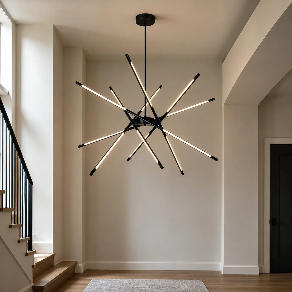Oskil Integrated LED 43in Black Chandelier