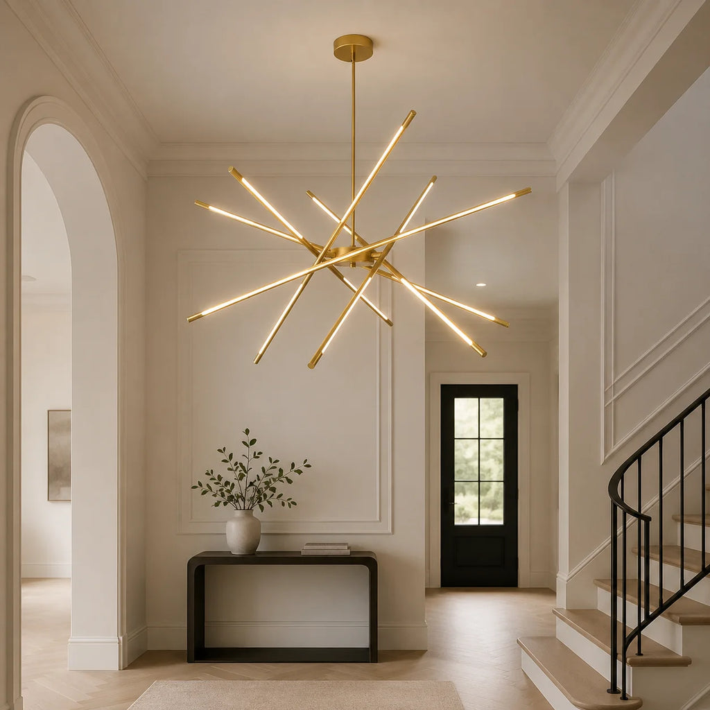 Oskil Integrated LED 43in Satin Gold Chandelier