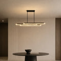 Valira Integrated LED 60in Black Chandelier with Handcrafted Glass