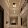 Lava Integrated LED 24in Black Chandelier with Handcrafted Glass