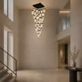 Lava Integrated LED 36in Black Chandelier with Handcrafted Glass
