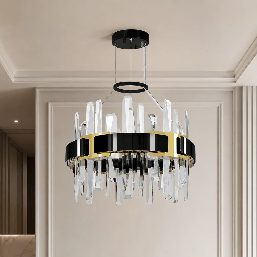 Aya Integrated LED 18in Pearl Black Chandelier