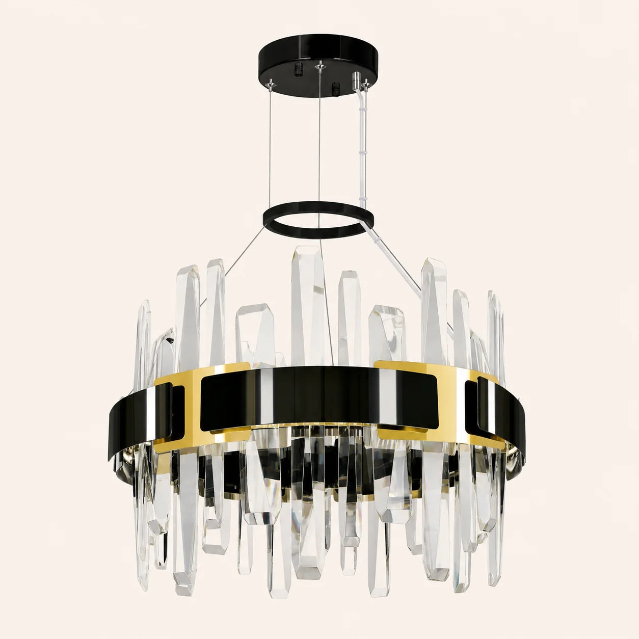 Aya Integrated LED 18in Pearl Black Chandelier