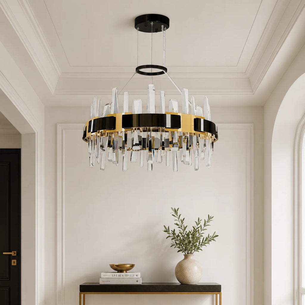 Aya Integrated LED 24in Pearl Black Chandelier