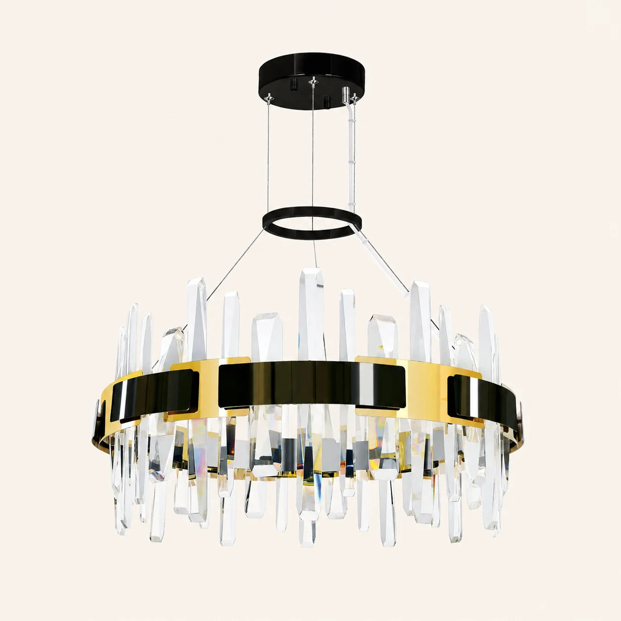 Aya Integrated LED 24in Pearl Black Chandelier