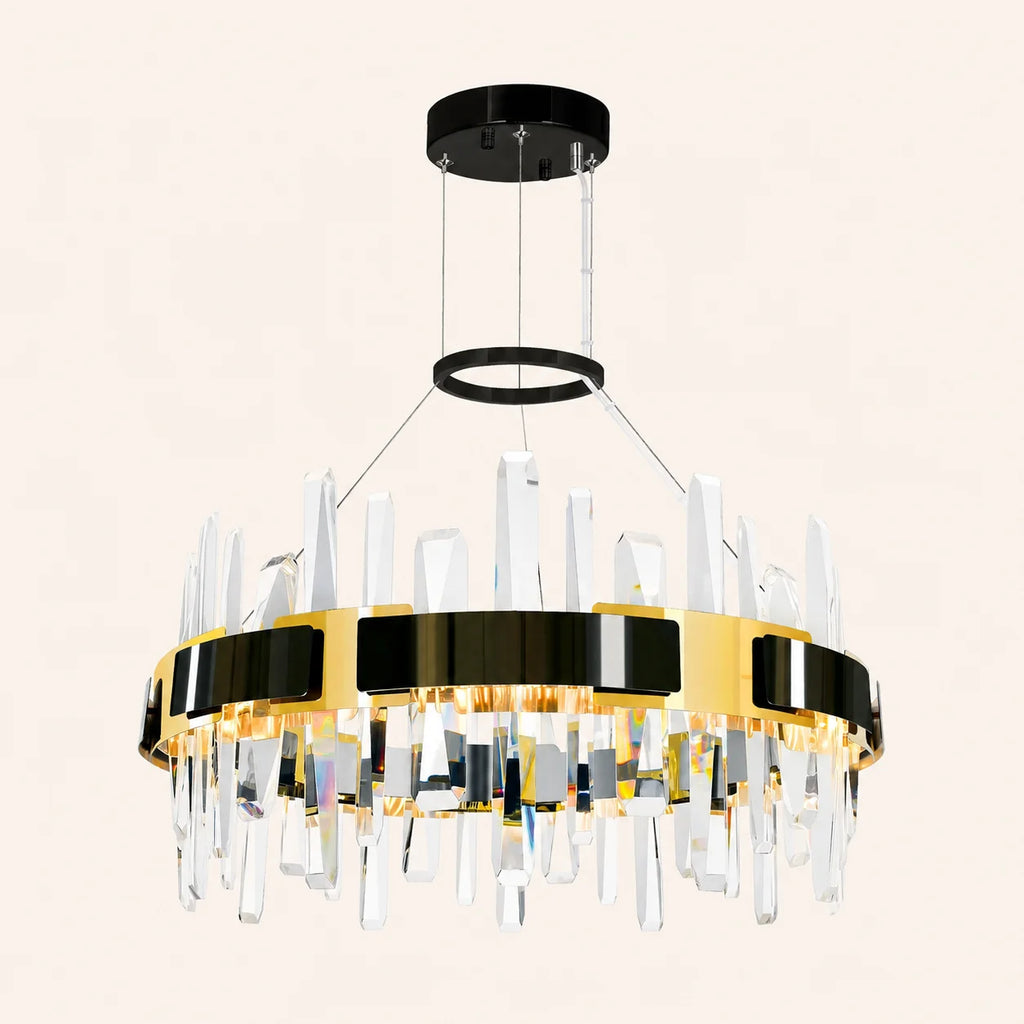 Aya Integrated LED 24in Pearl Black Chandelier