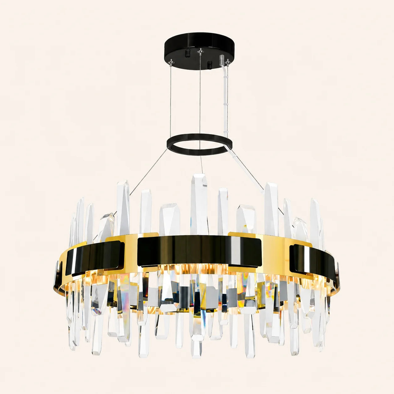 Aya Integrated LED 24in Pearl Black Chandelier