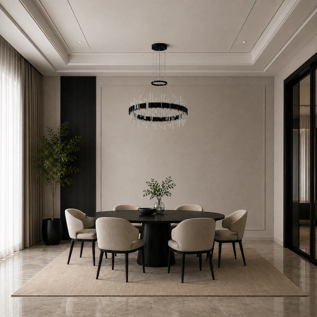 Aya Integrated LED 32in Pearl Black Chandelier