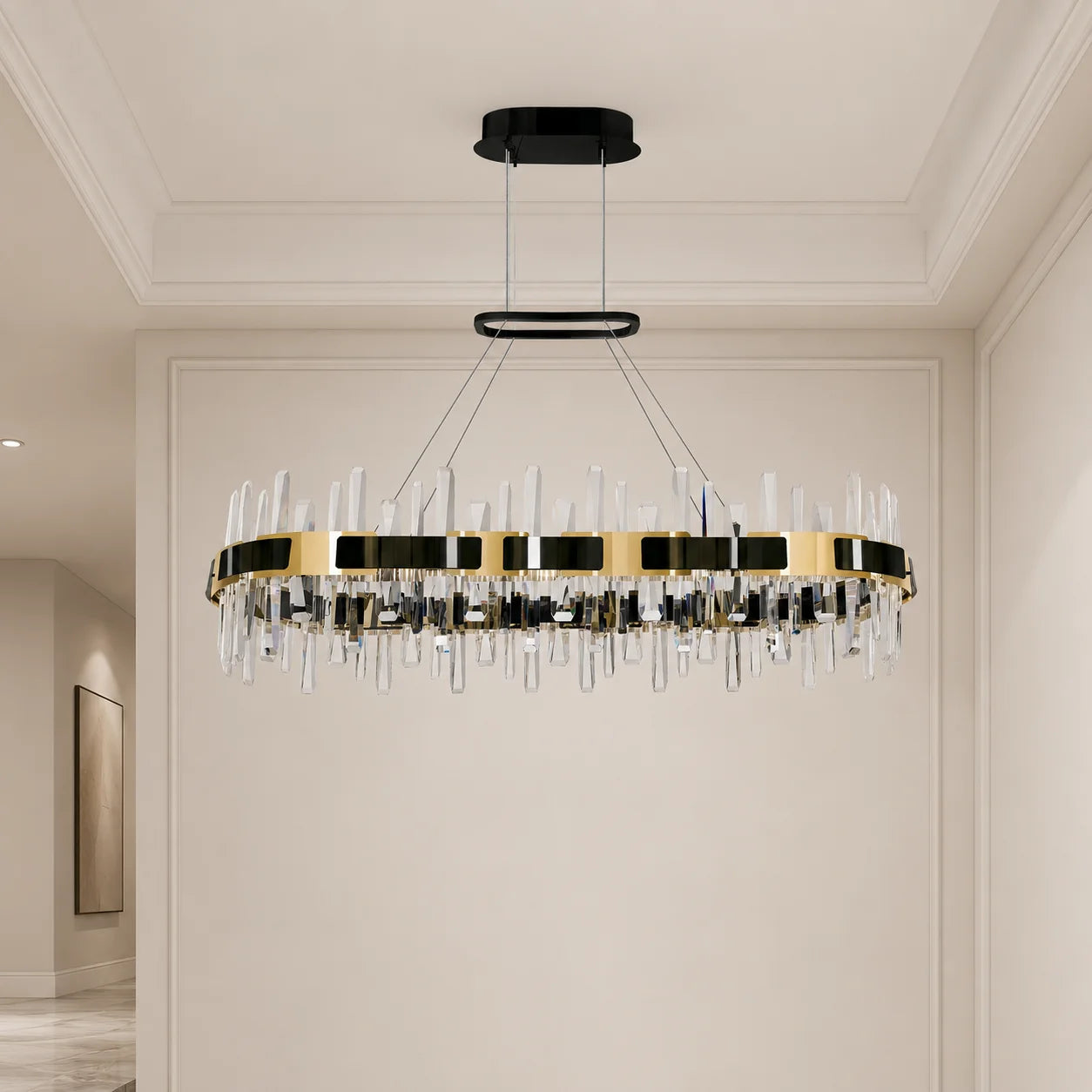 Aya Integrated LED 43in Pearl Black Chandelier