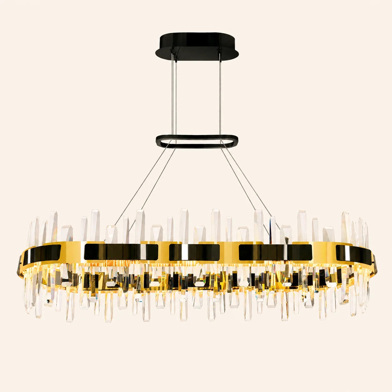 Aya Integrated LED 43in Pearl Black Chandelier