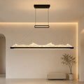 Himalayas Integrated LED 48in Black Chandelier with Handcrafted Glass