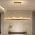 Himalayas Integrated LED 48in Brass Chandelier with Handcrafted Glass